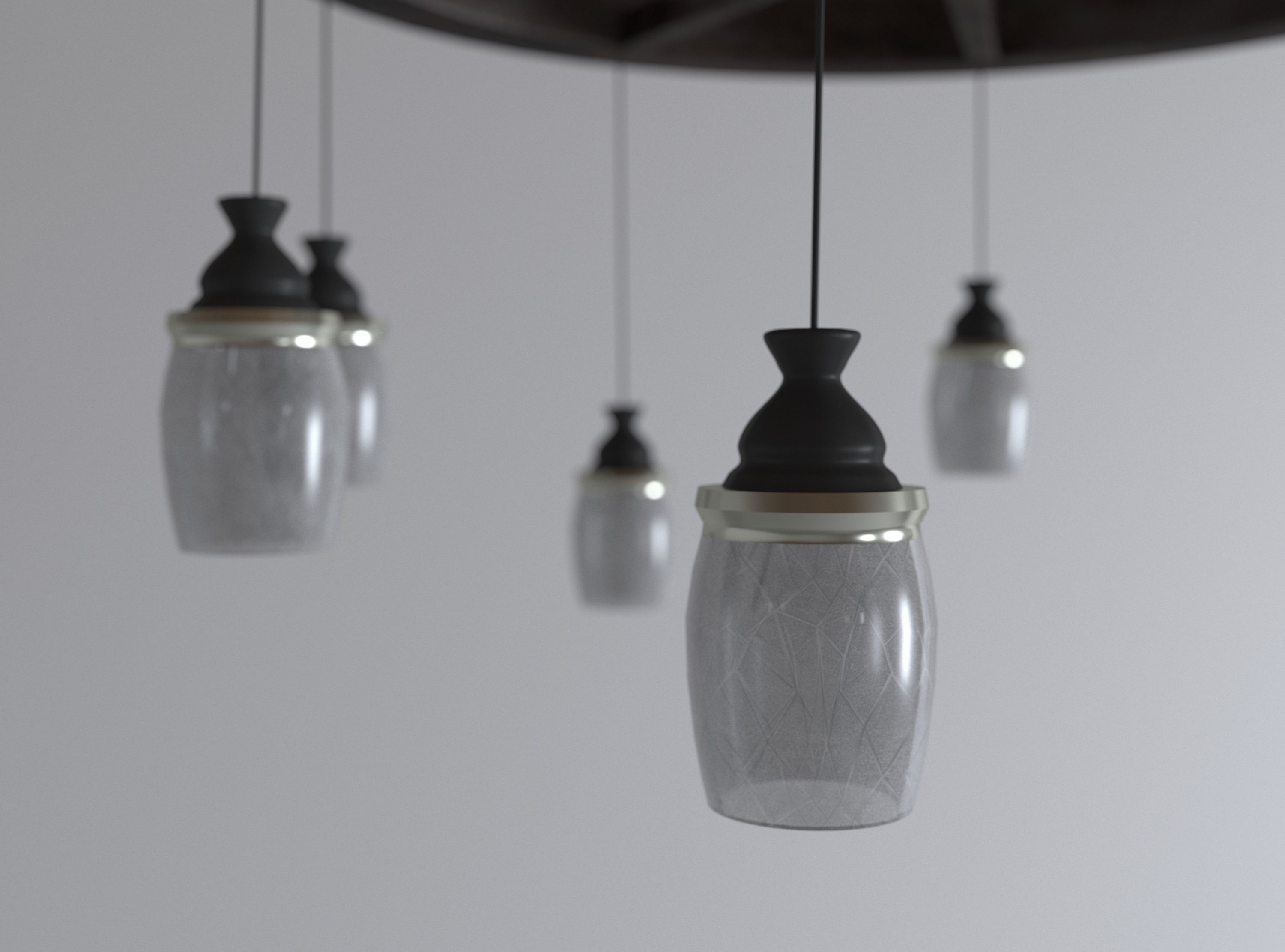 Wooden Chandelier Free 3D model_7