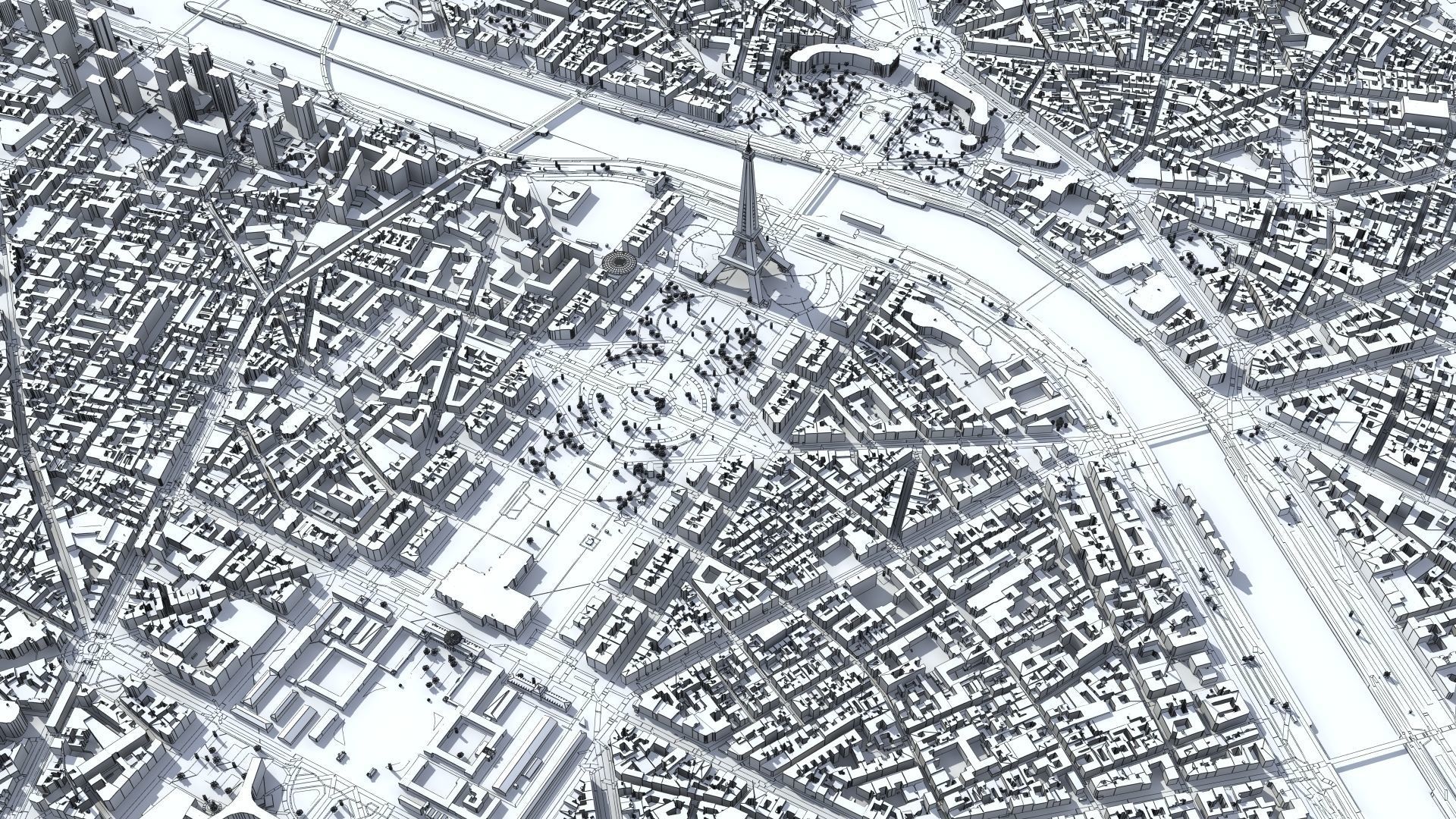 Paris France Low-poly 3D model_38