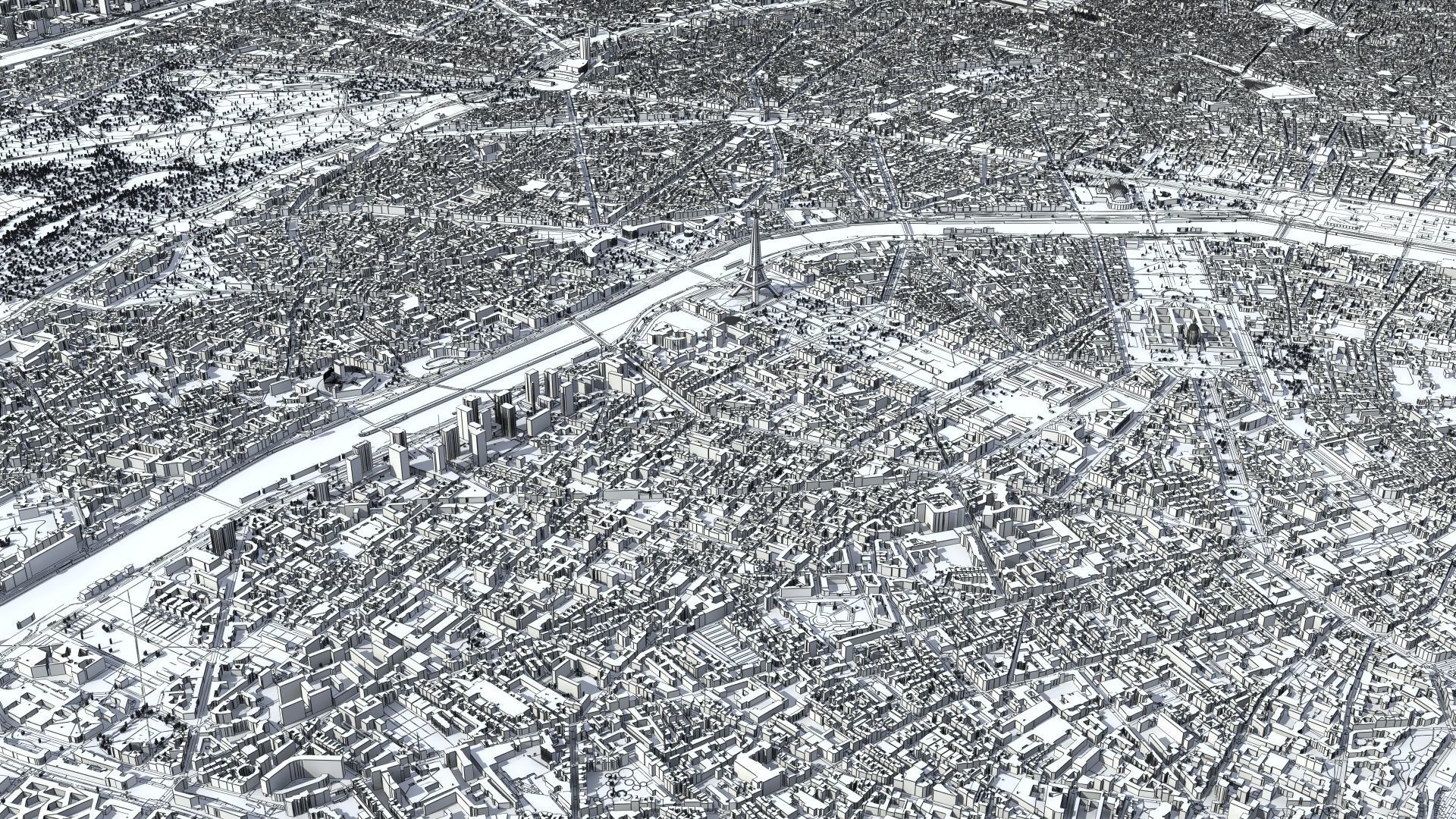 Paris France Low-poly 3D model_37