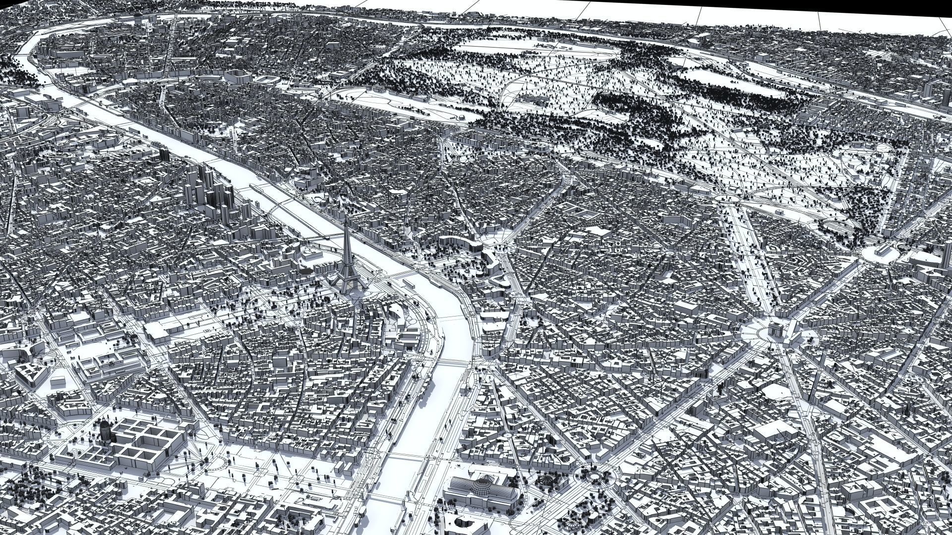 Paris France Low-poly 3D model_39