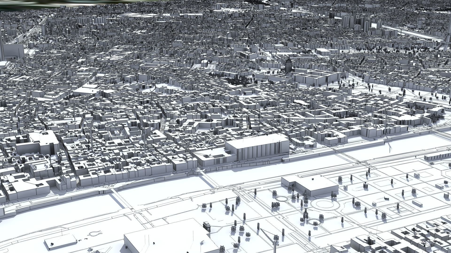 Paris France Low-poly 3D model_25