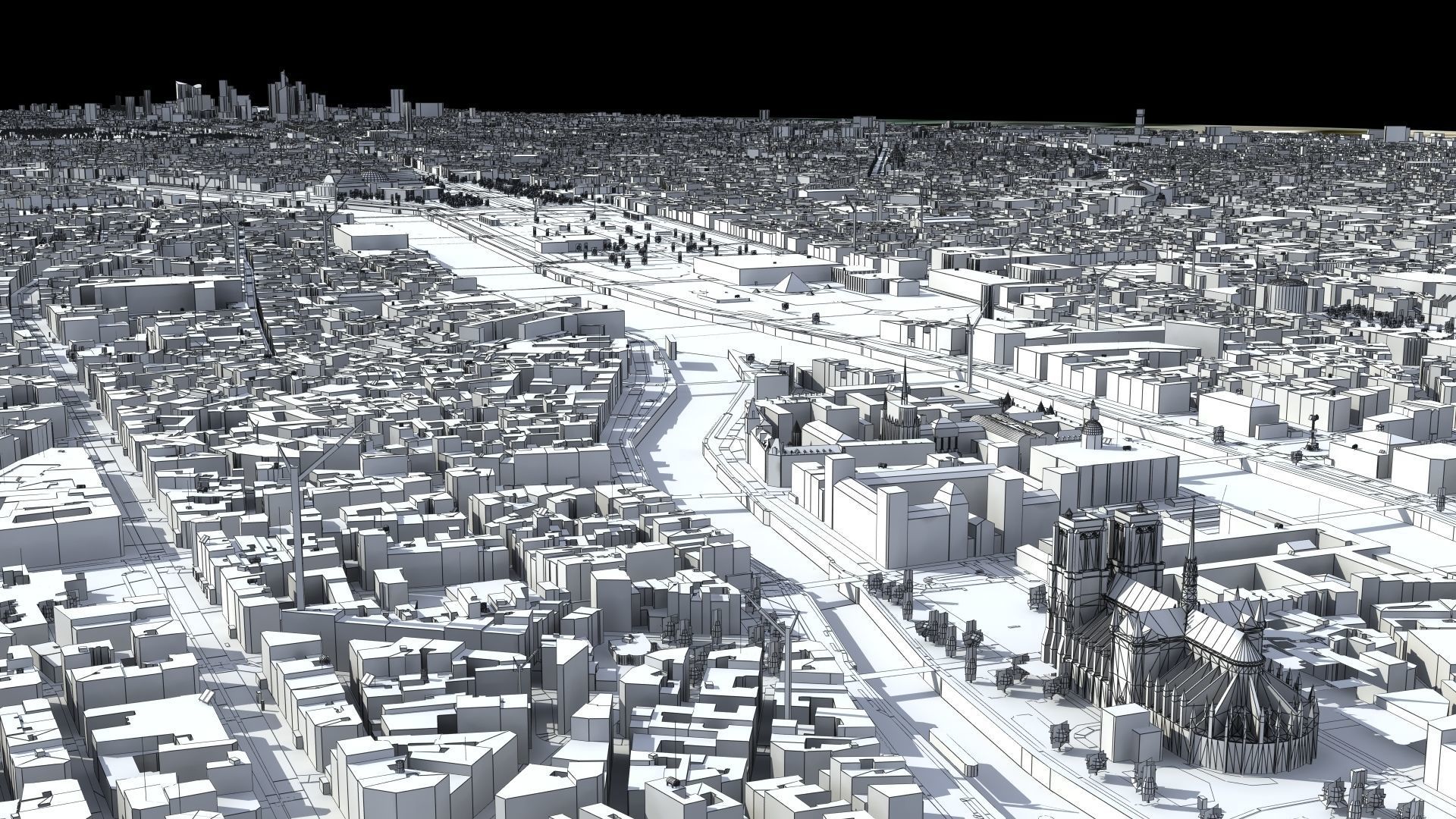 Paris France Low-poly 3D model_23