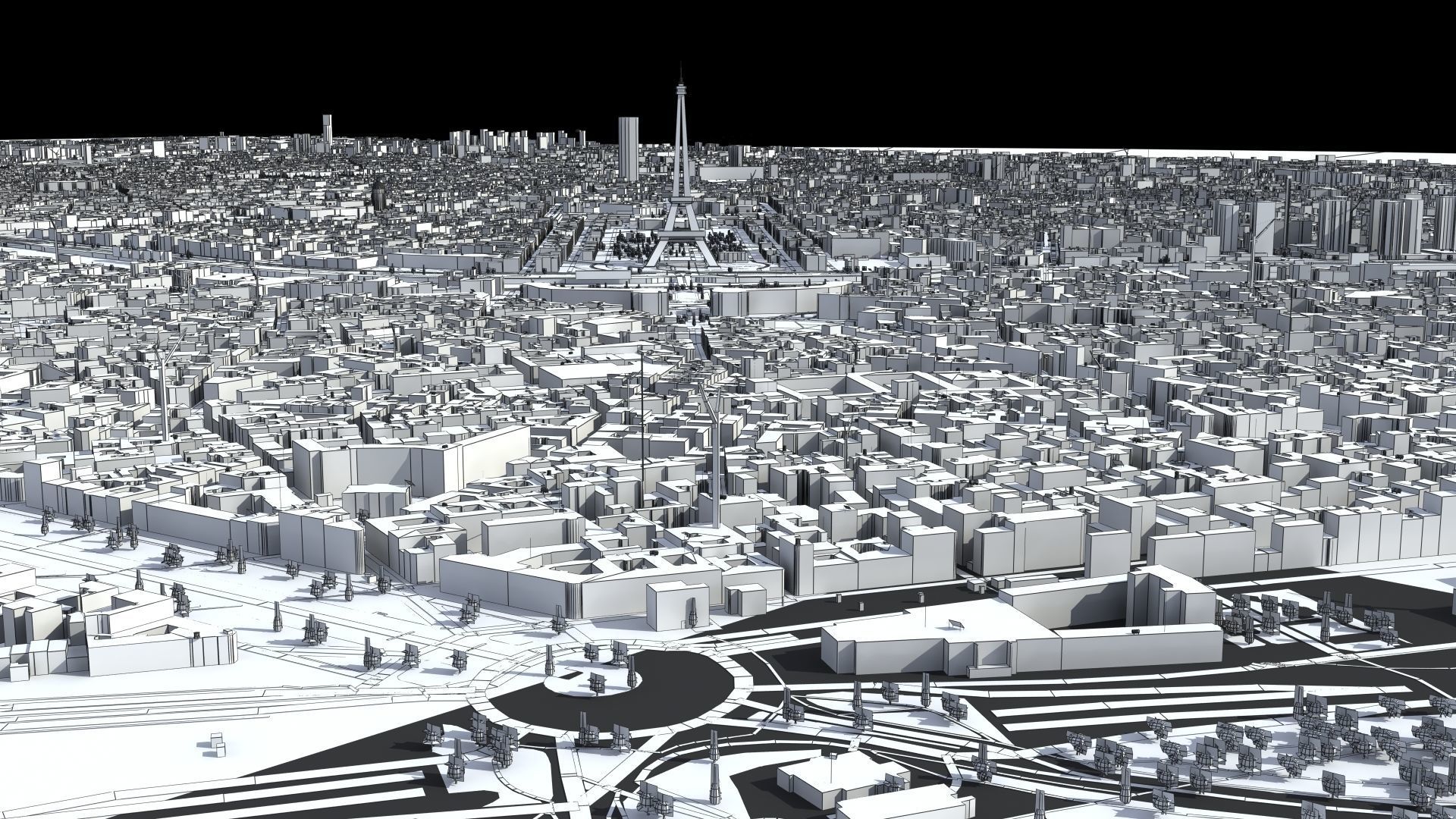 Paris France Low-poly 3D model_33