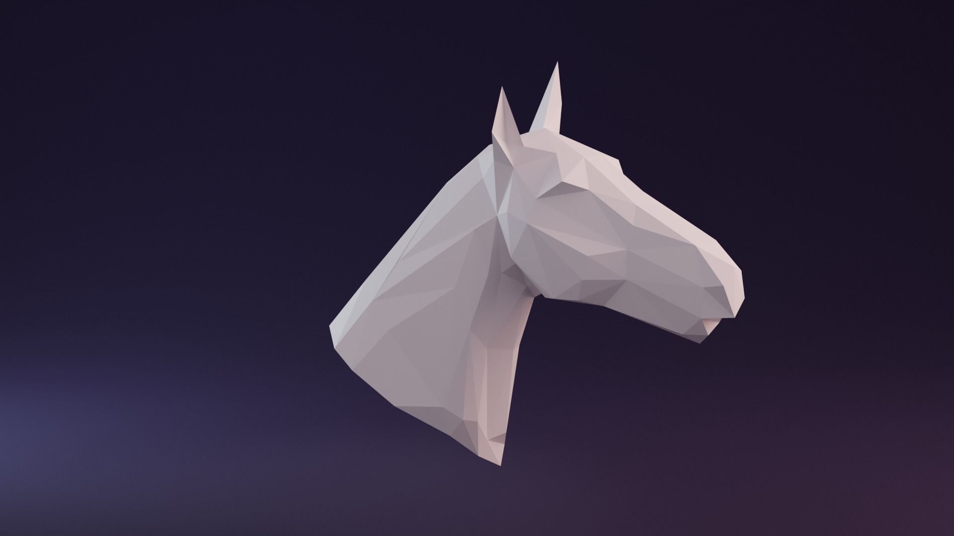 Low poly horse polygonal Low-poly 3D model_10