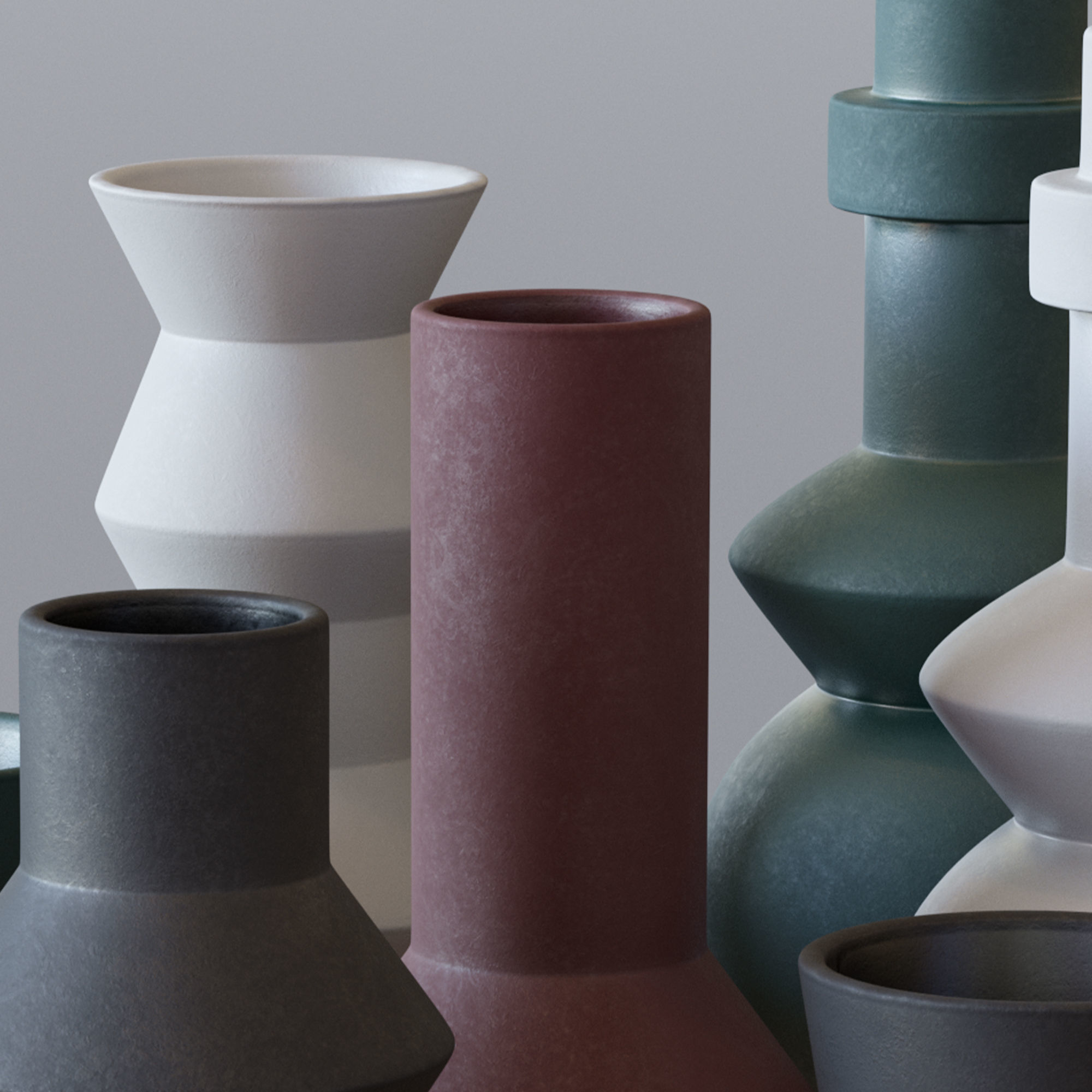 3D model West ElmCeramic Totem Vases VR / AR / lowpoly CGTrader