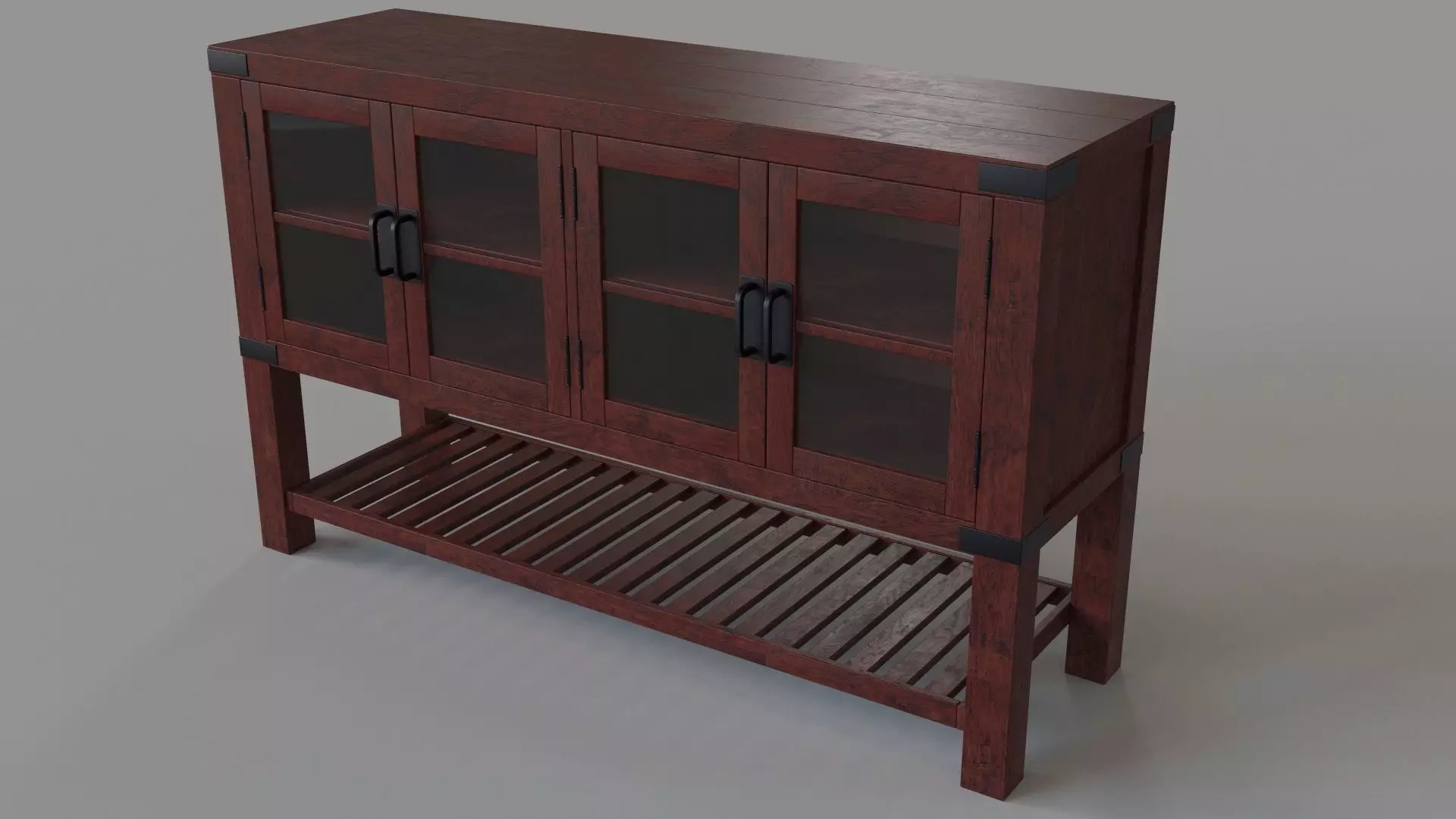 Tobacco Brown Buffet Table 3D model_0