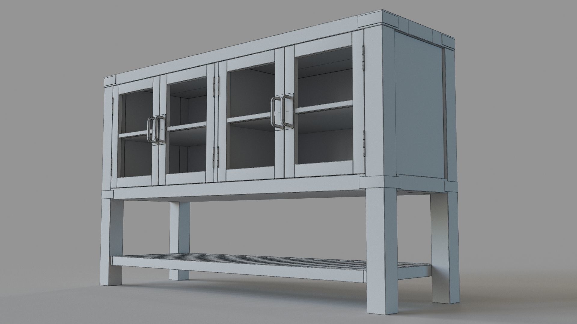 Tobacco Brown Buffet Table 3D model_5