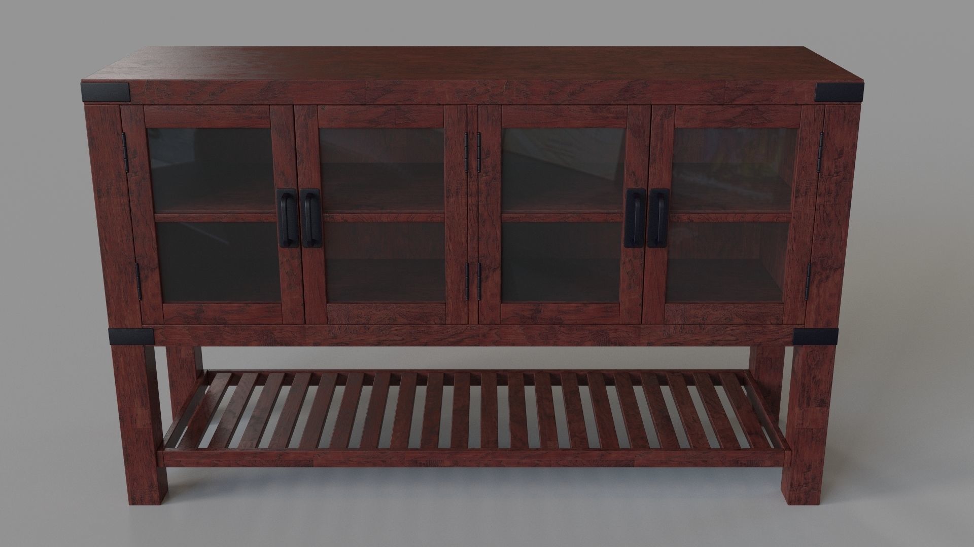 Tobacco Brown Buffet Table 3D model_1