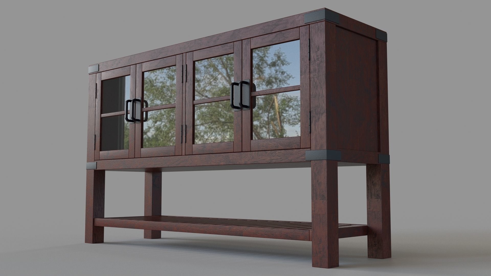Tobacco Brown Buffet Table 3D model_4