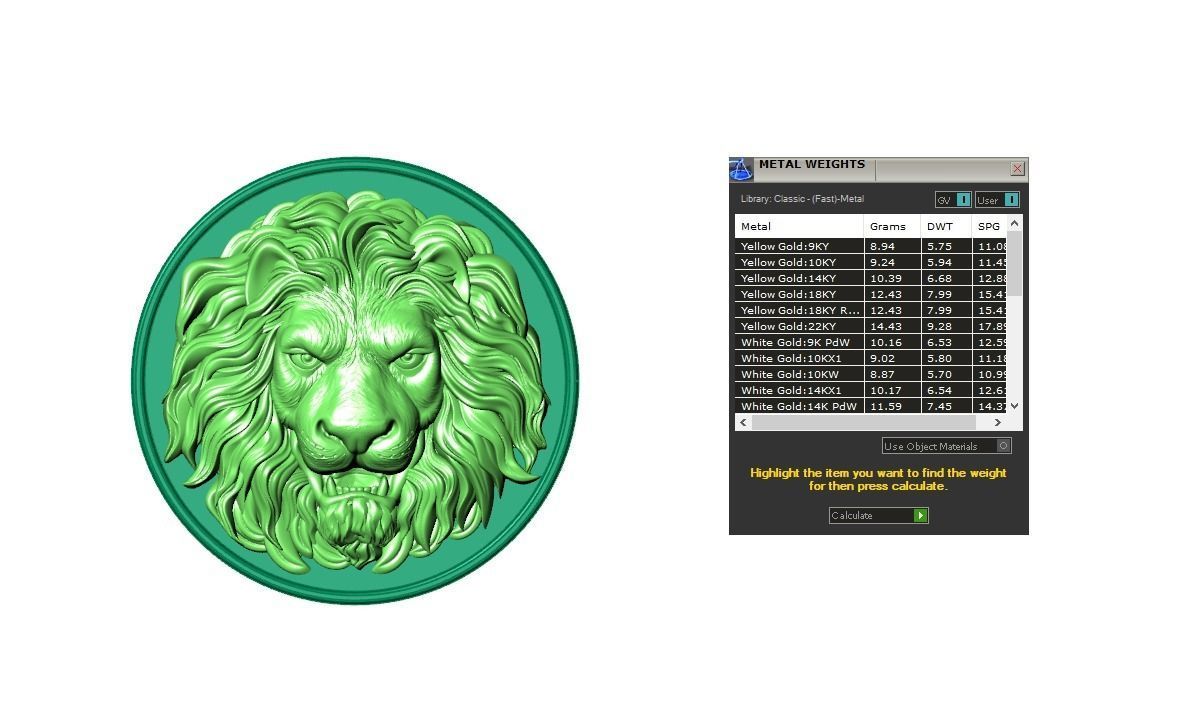 lion pendent 3D model_3