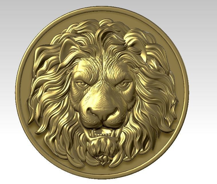 lion pendent 3D model_2