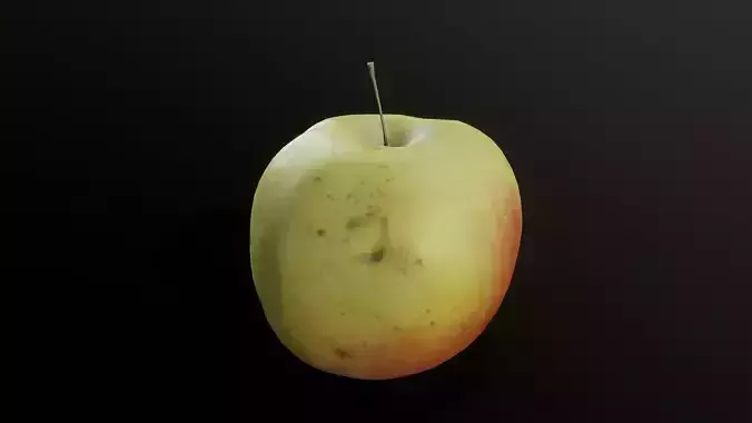 3D Scan Yellow-Red Apple