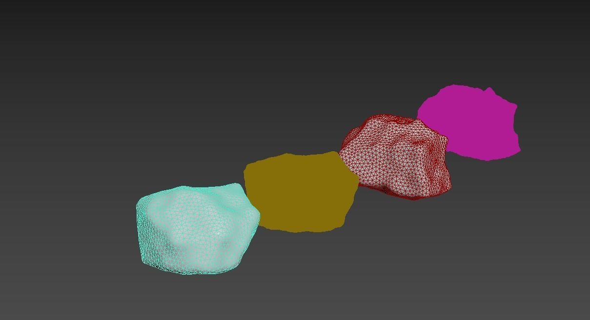 Procedural Rocks Low-poly 3D model_6