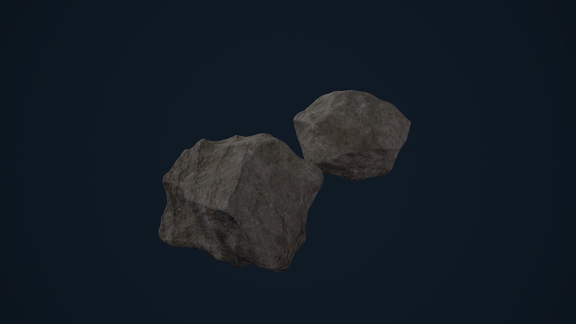 Procedural Rocks Low-poly 3D model_2