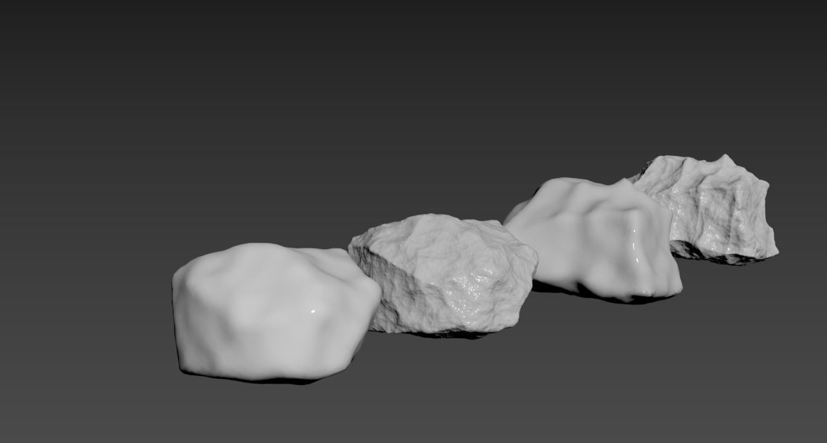 Procedural Rocks Low-poly 3D model_5