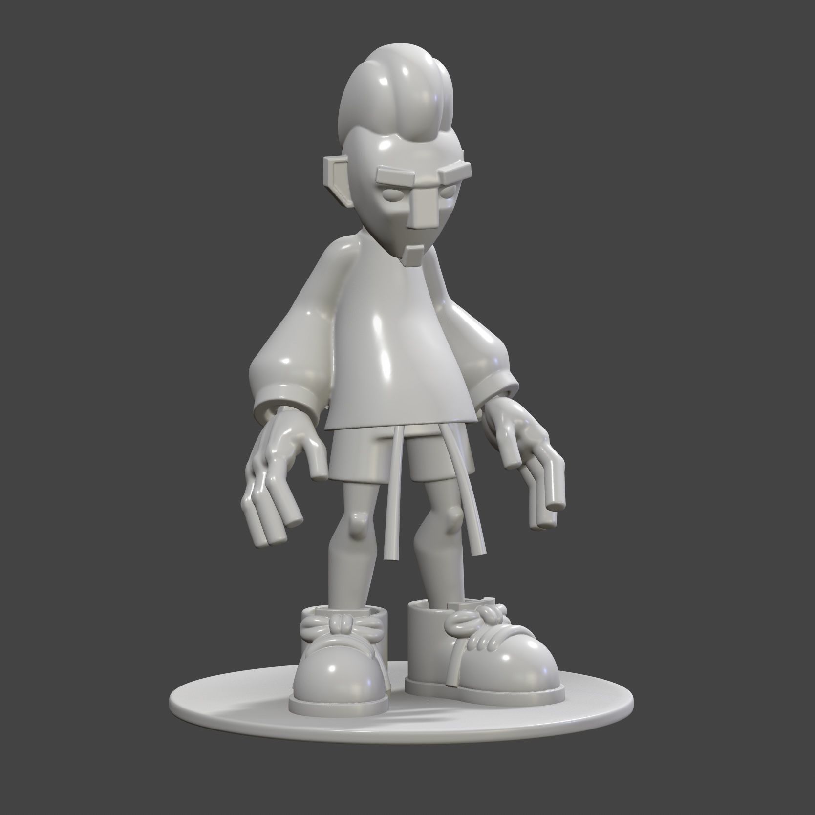 George character wearing neon colored clothing and shoes 3D print model_1