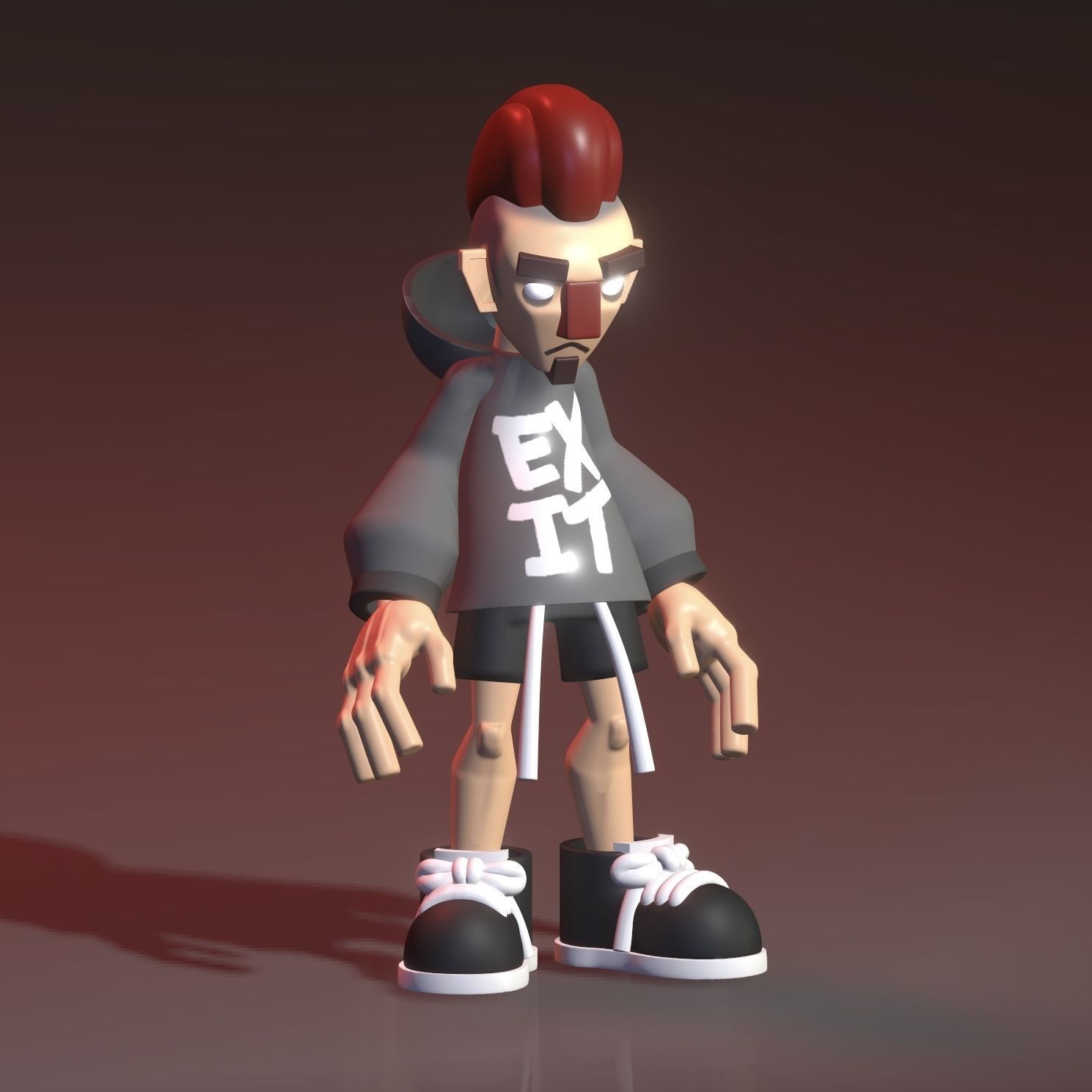George character wearing neon colored clothing and shoes 3D print model_2