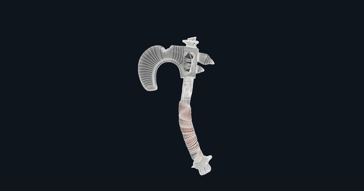 Stylized Axe Low-poly 3D model_2