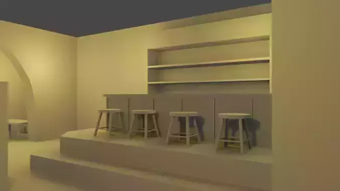 Magic celar room Low-poly 3D model