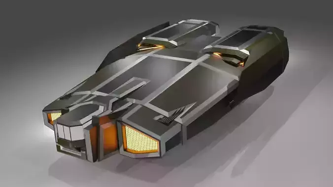 Starship futuristic spaceship 3D model