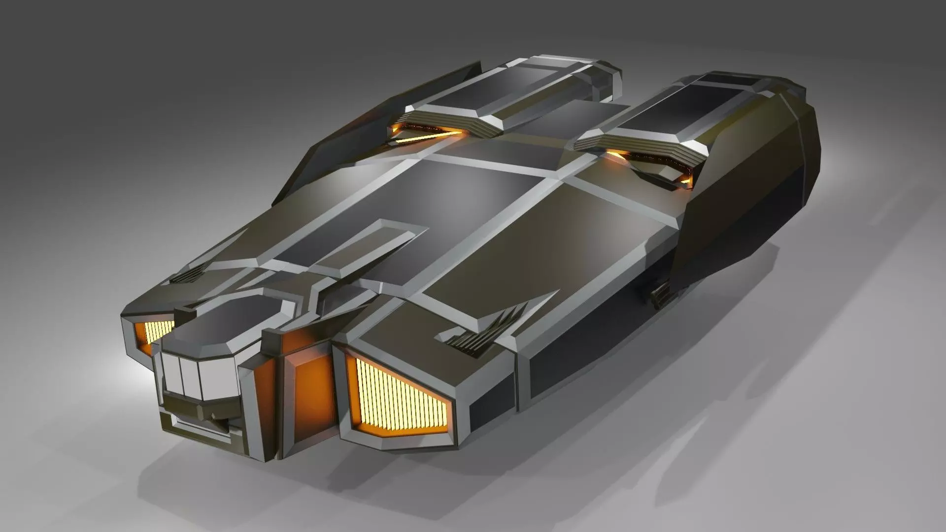 Starship futuristic spaceship 3D model