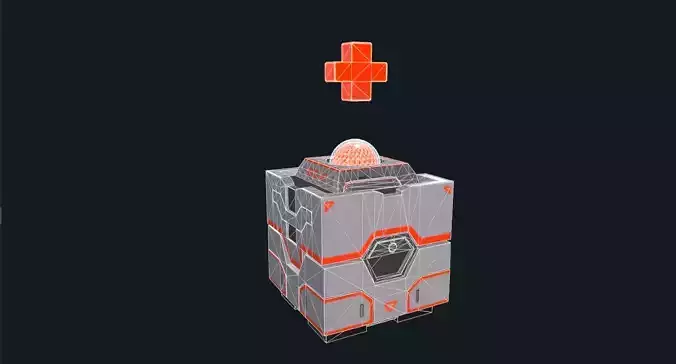 Stylized sci-fi medical crate