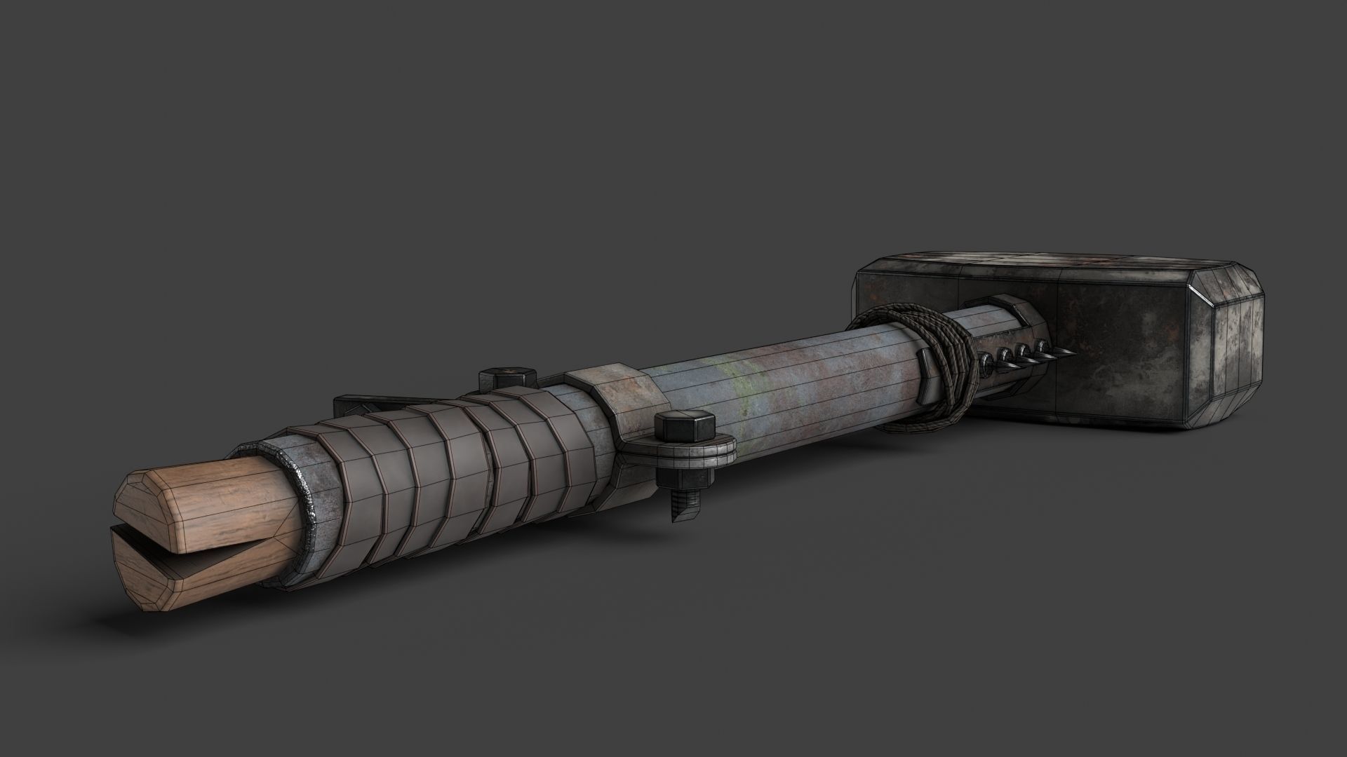Modifiable Strike Weapon 09 Low-poly 3D model_16