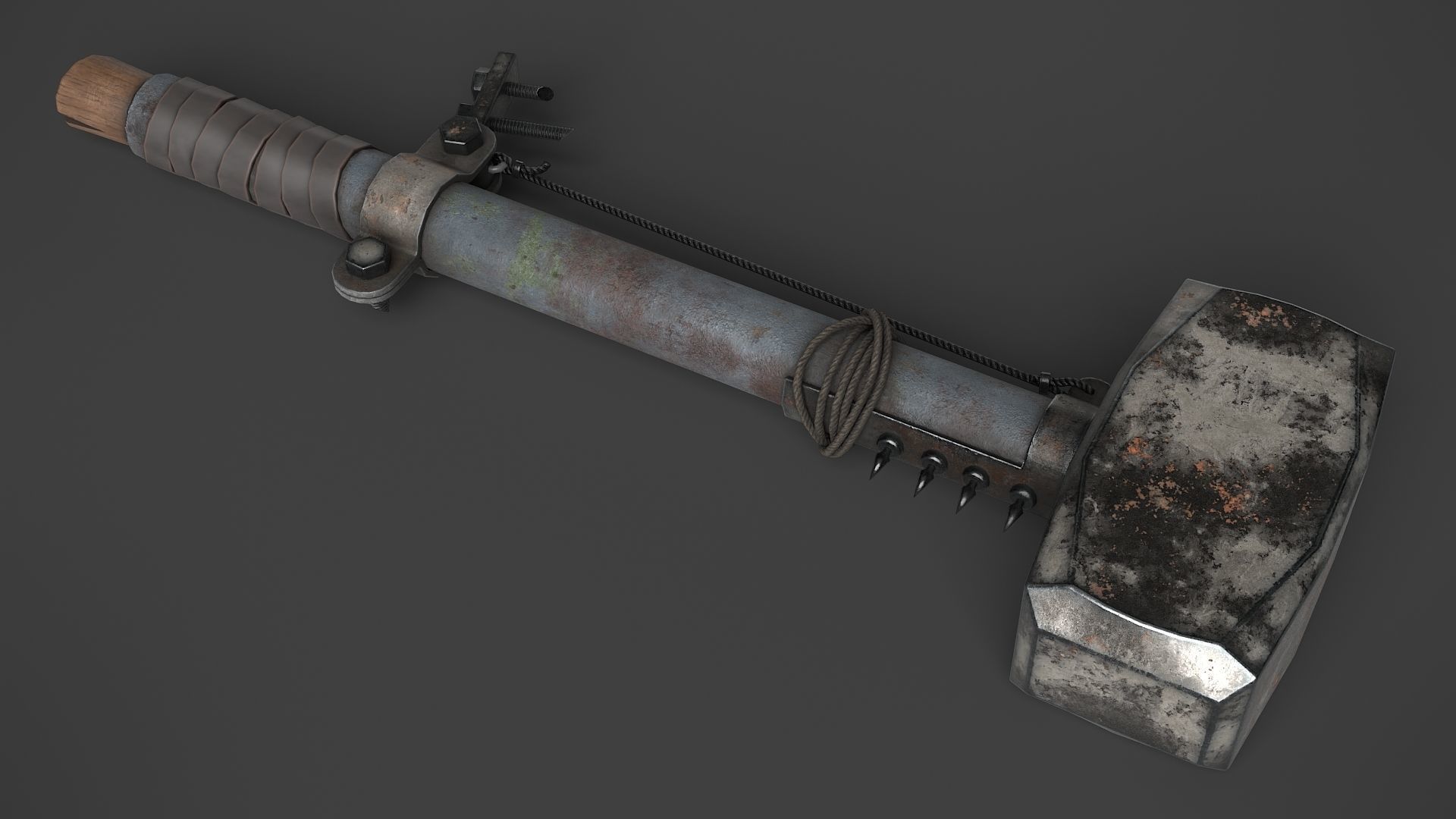 Modifiable Strike Weapon 09 Low-poly 3D model_1