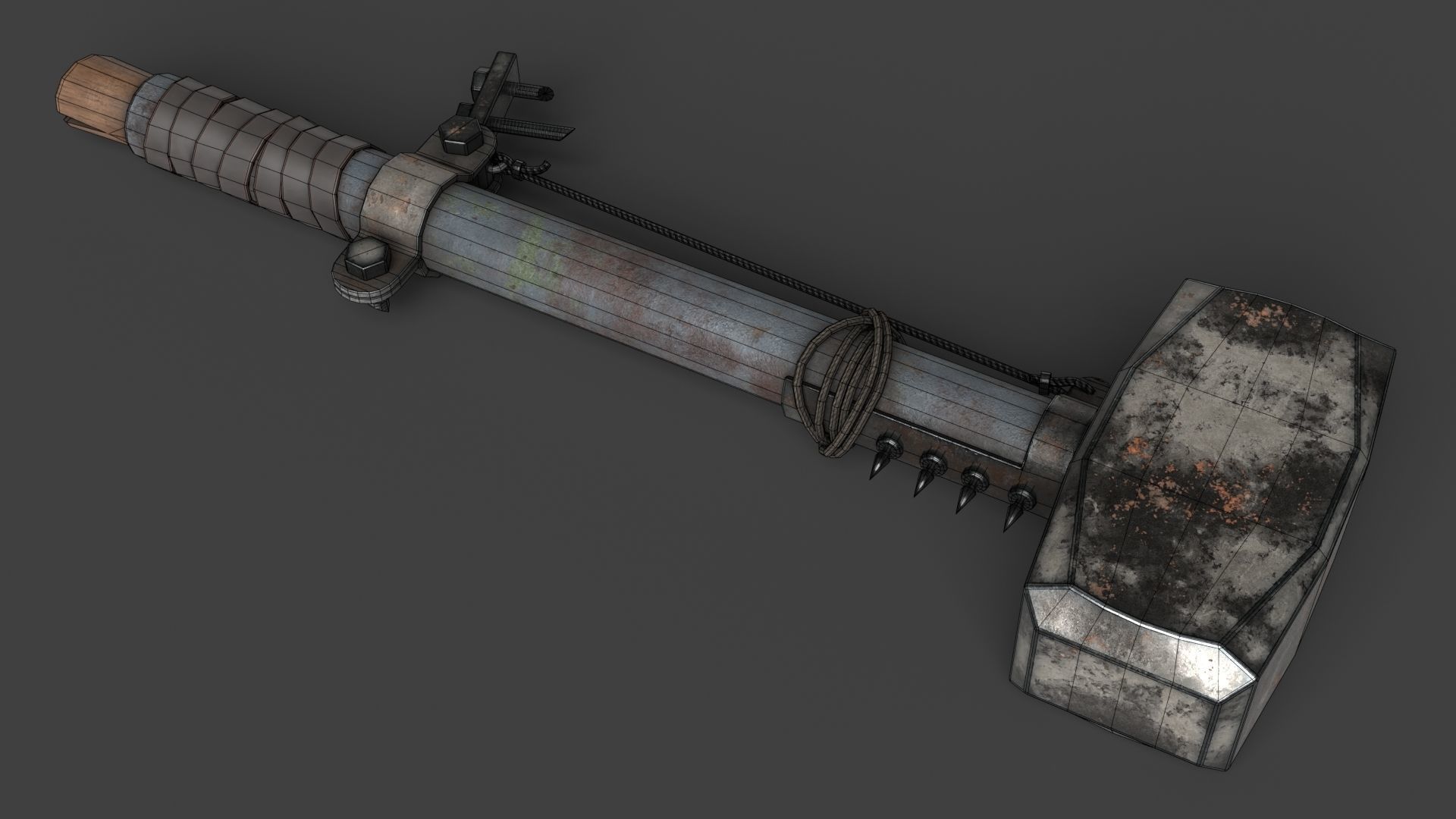 Modifiable Strike Weapon 09 Low-poly 3D model_11