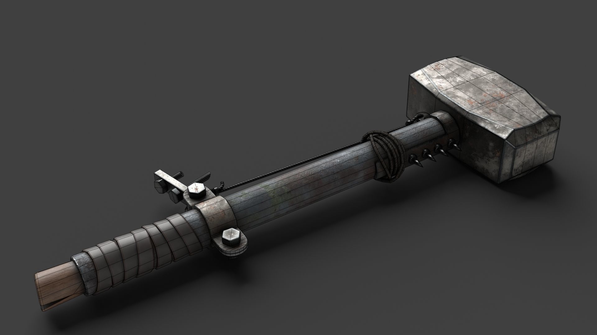 Modifiable Strike Weapon 09 Low-poly 3D model_12