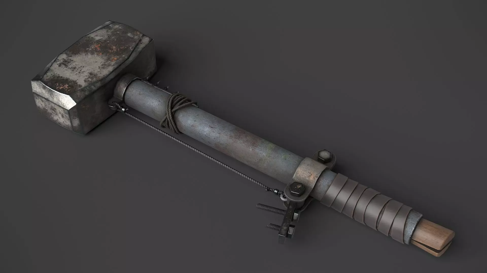 Modifiable Strike Weapon 09 Low-poly 3D model_0