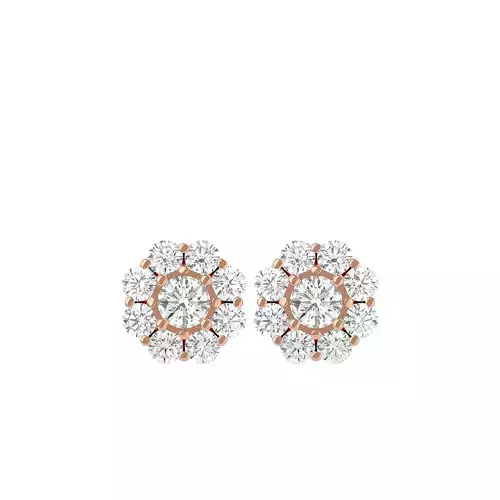 Women studs earrings with 360 views 3dm stl render detail