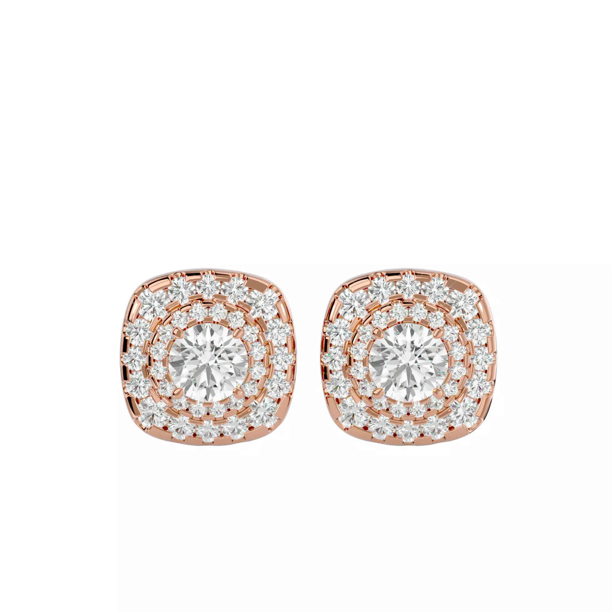 Women studs earrings with 360 views 3dm stl render detail 3D print model_0