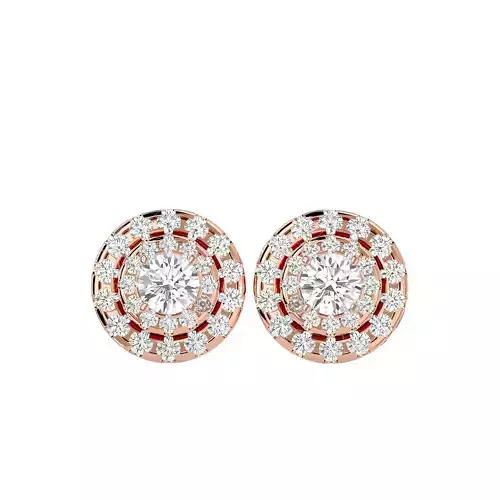 Women studs earrings with 360 views 3dm stl render detail