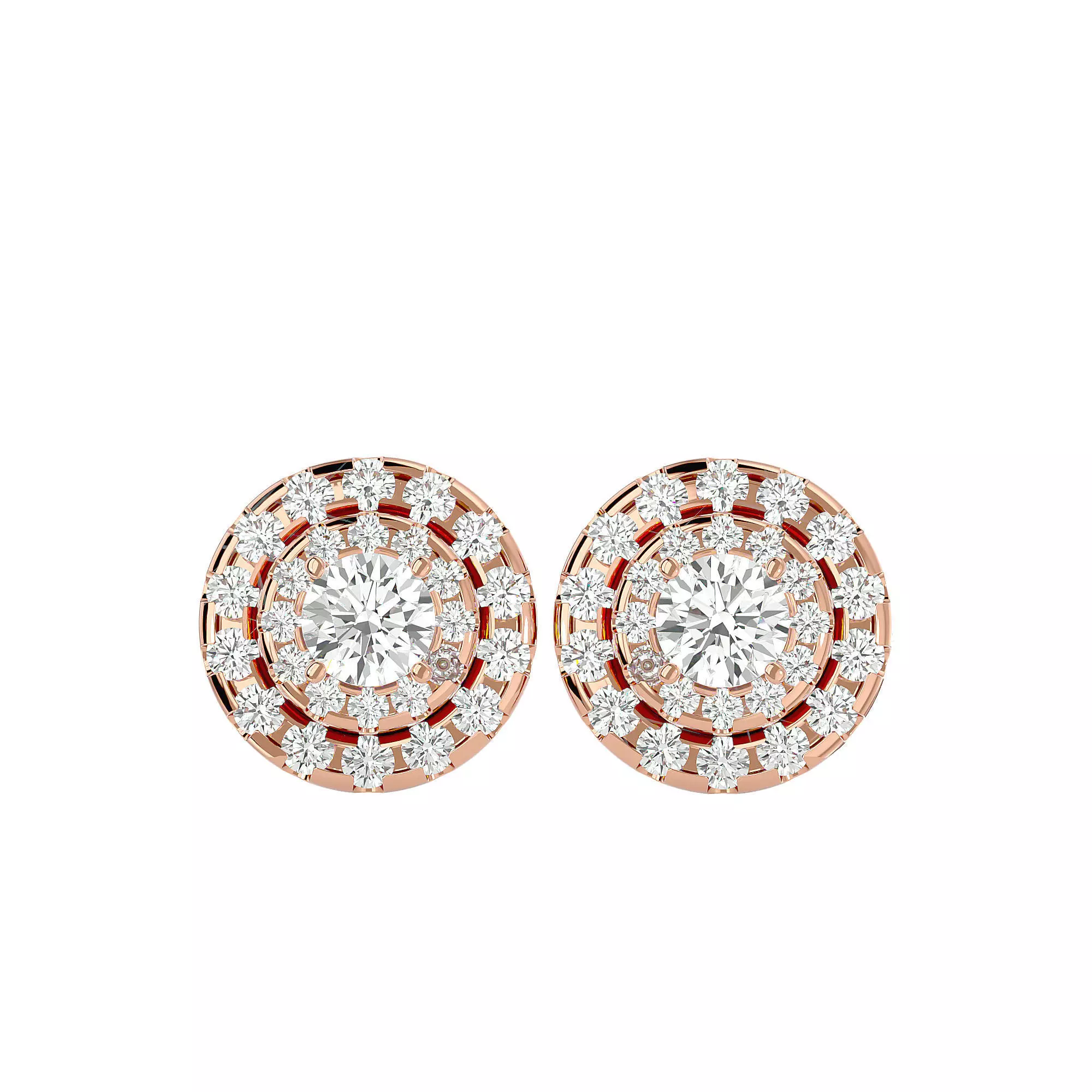 Women studs earrings with 360 views 3dm stl render detail 3D print model