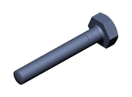 Hexagon head bolt with rounded end Free 3D model