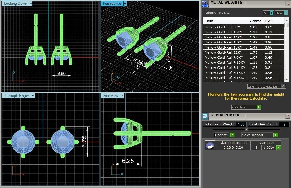 Women studs earrings with 360 views 3dm stl render detail  3D print model_6