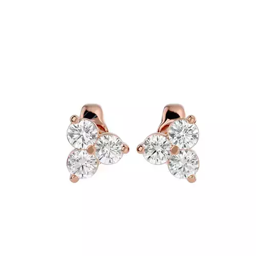 Women studs earrings with 360 views 3dm stl render detail