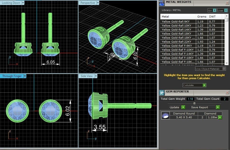 Women studs earrings with 360 views 3dm stl render detail 3D print model_2