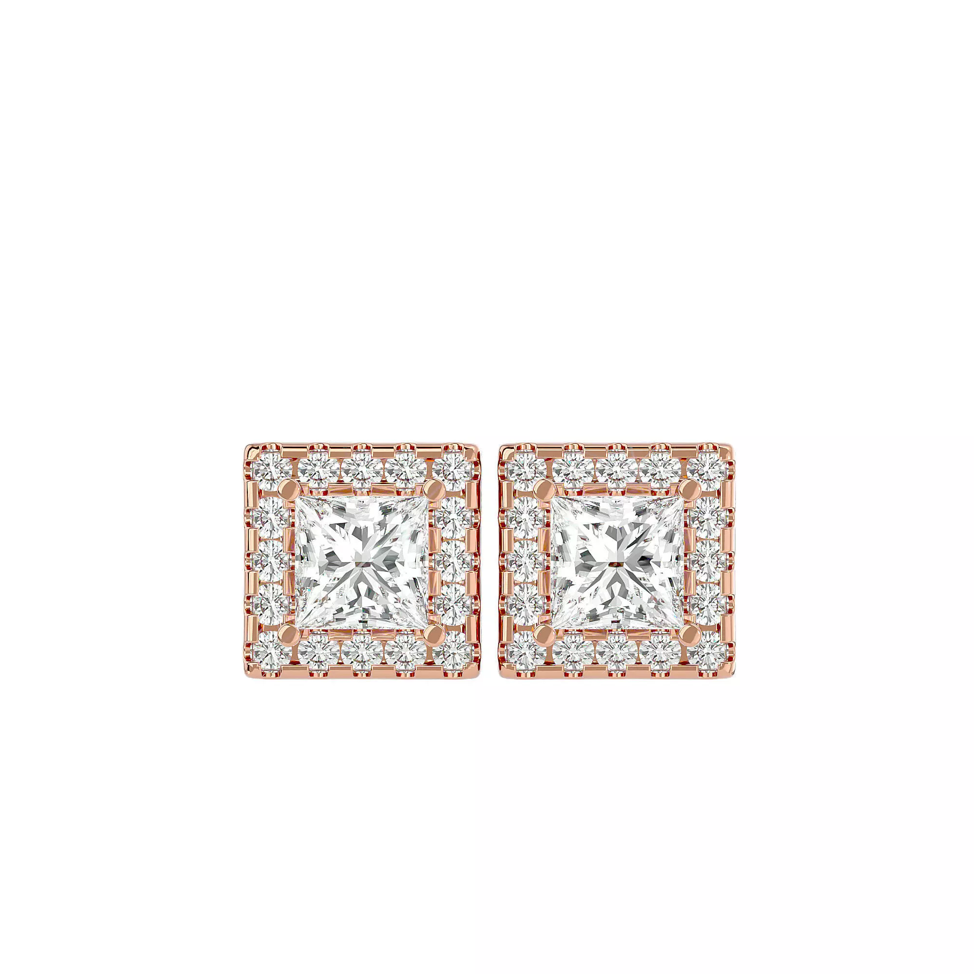 Women studs earrings with 360 views 3dm stl render detail 3D print model