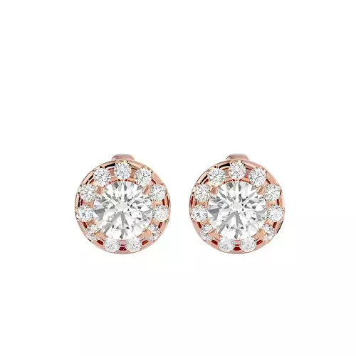 Women studs earrings with 360 views 3dm stl render detail