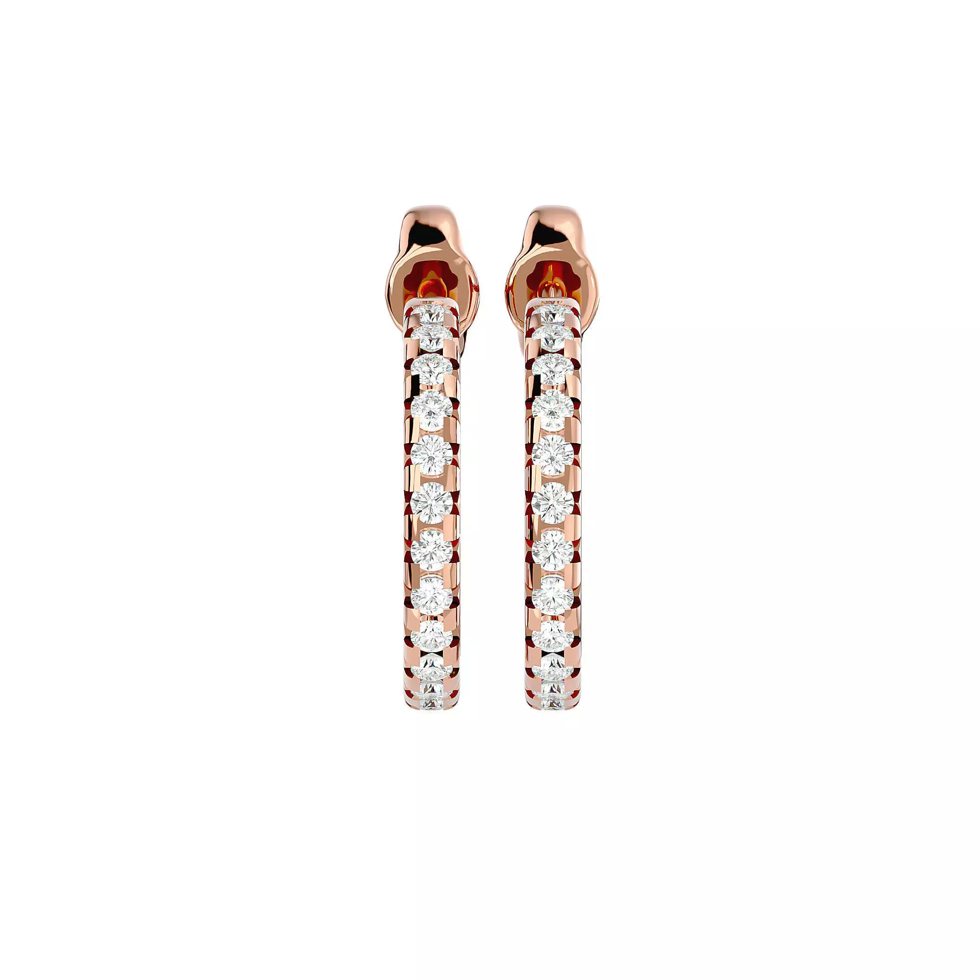 Women huggies earrings with 360 views 3dm stl render detail 3D print model