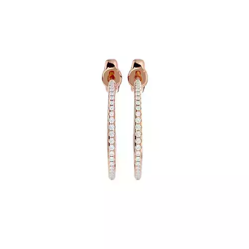 Women huggies earrings with 360 views 3dm stl render detail