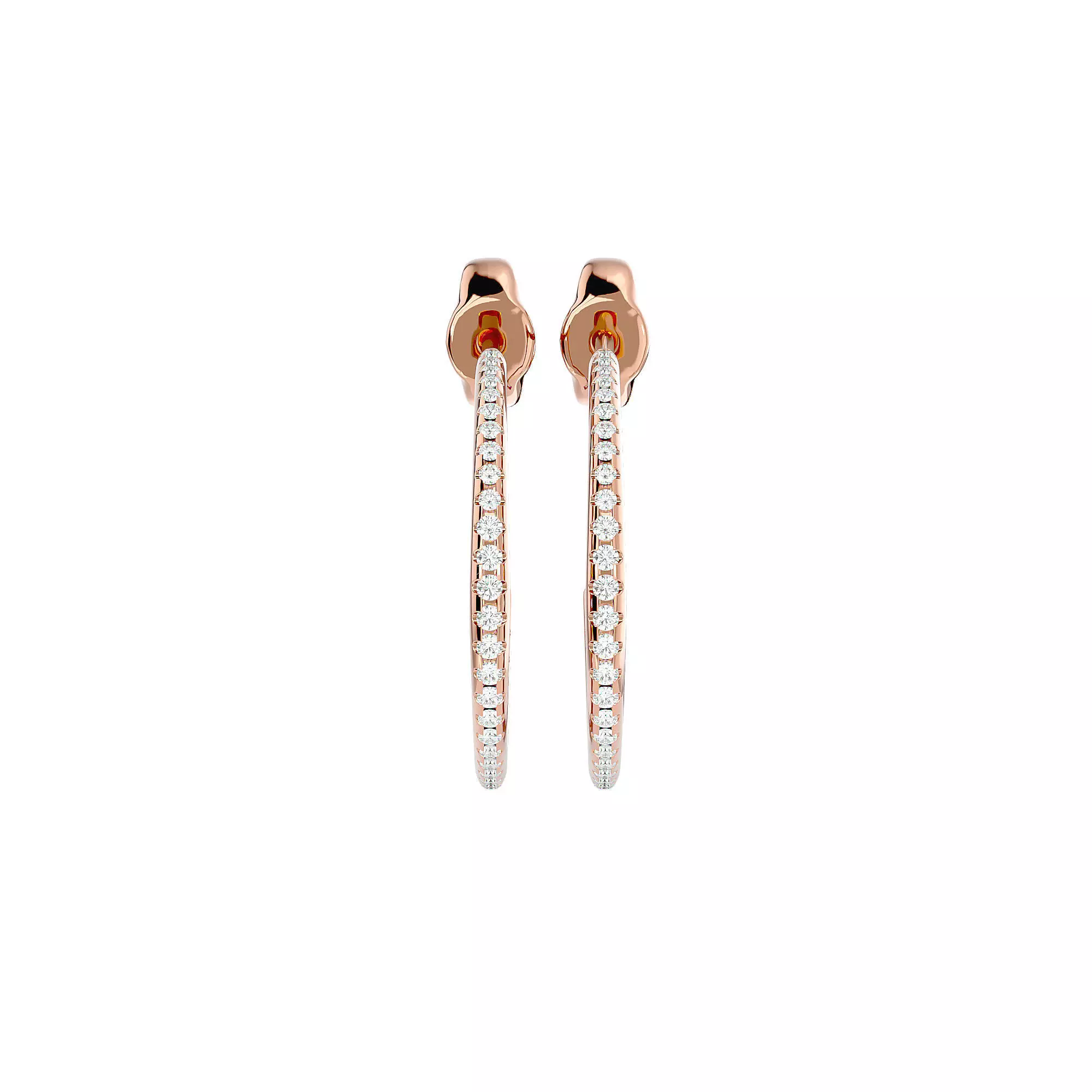 Women huggies earrings with 360 views 3dm stl render detail 3D print model