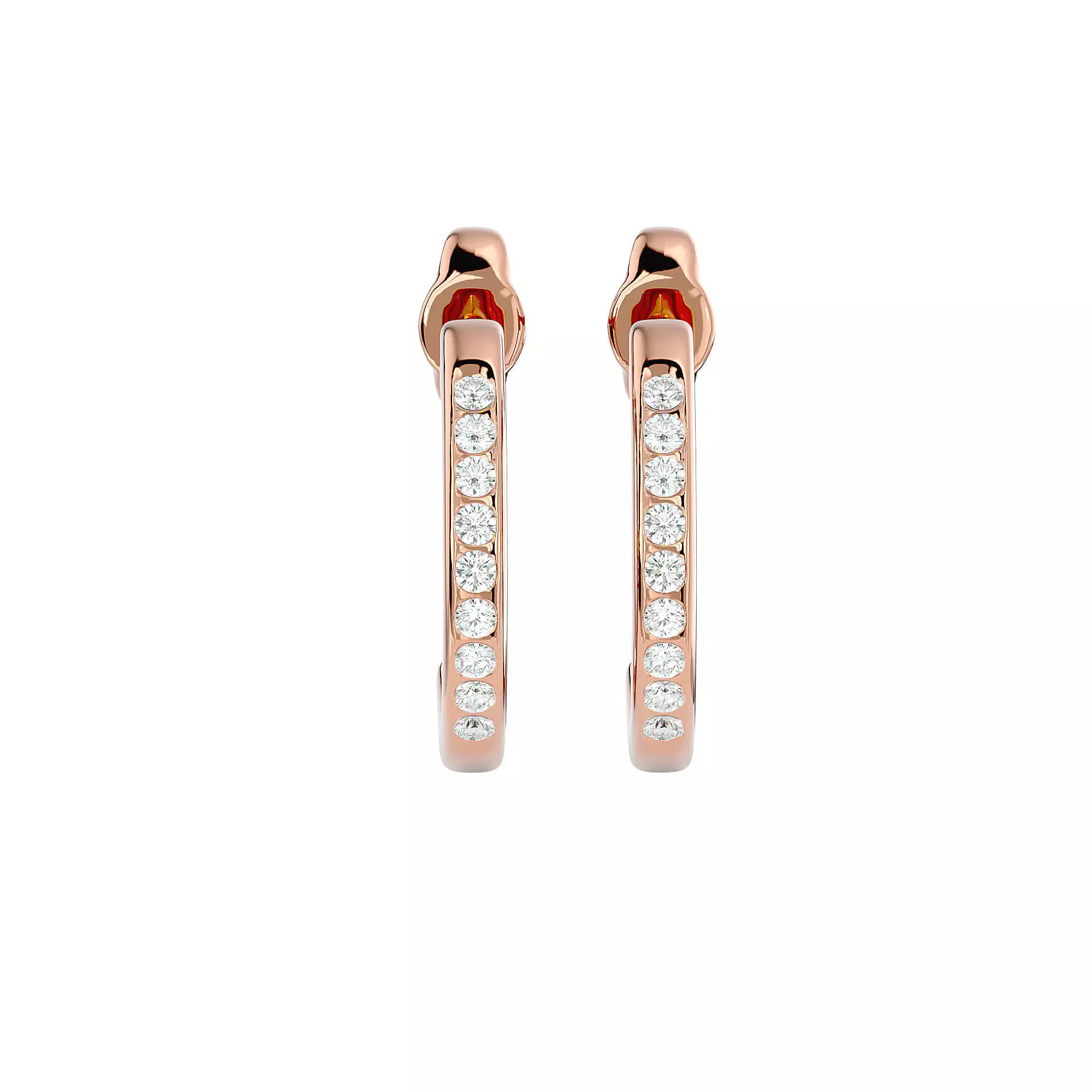 Women huggies earrings with 360 views 3dm stl render detail 3D print model