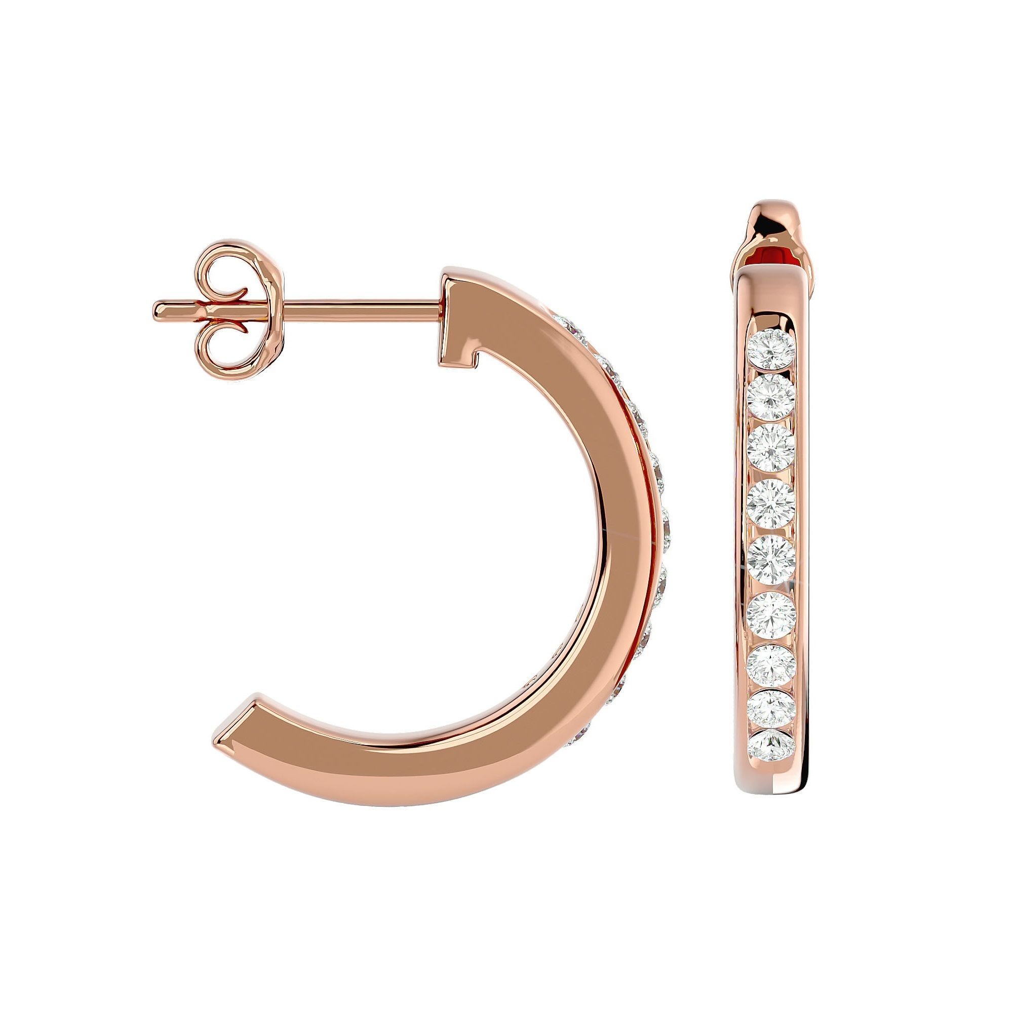 Women huggies earrings with 360 views 3dm stl render detail 3D print model_8