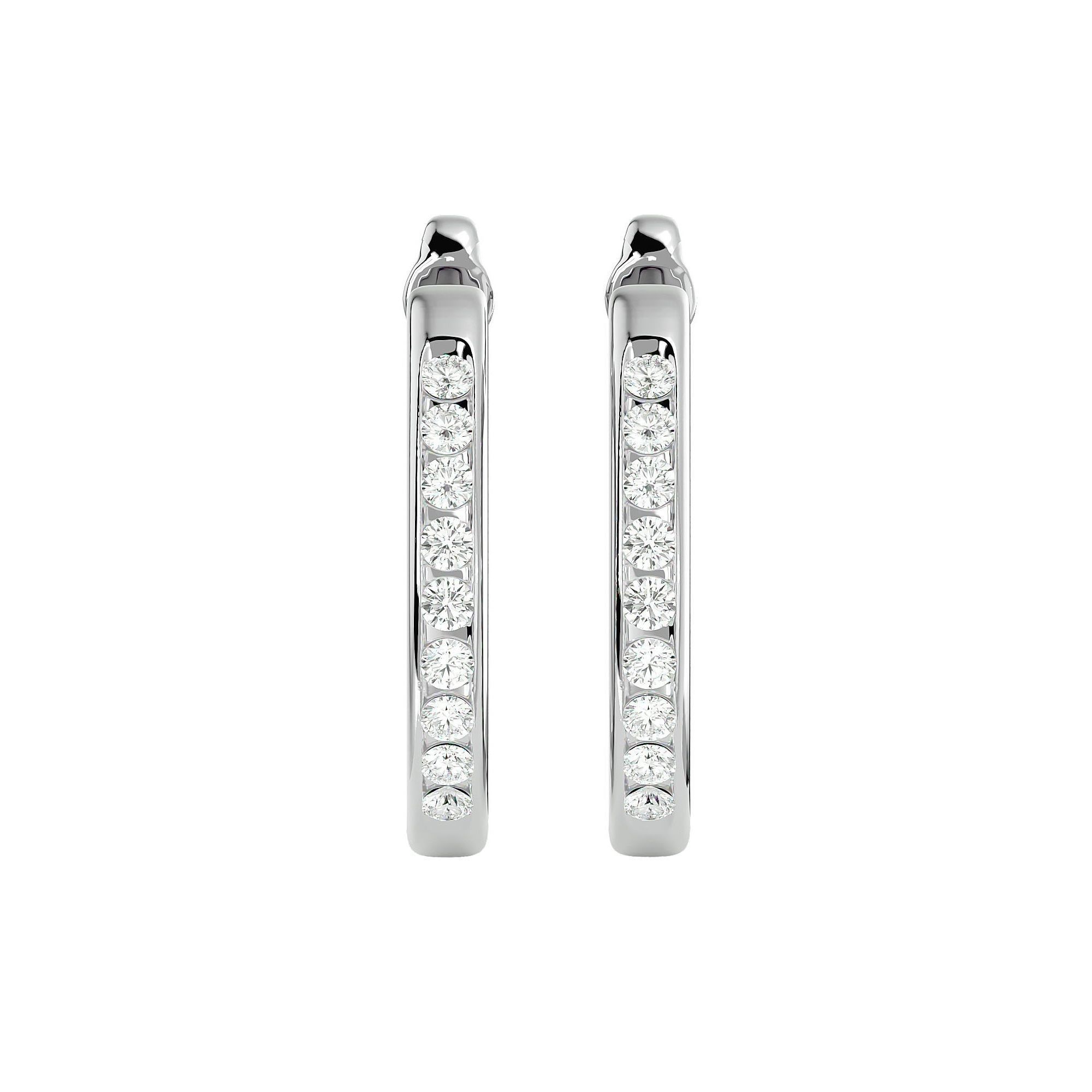 Women huggies earrings with 360 views 3dm stl render detail 3D print model_10