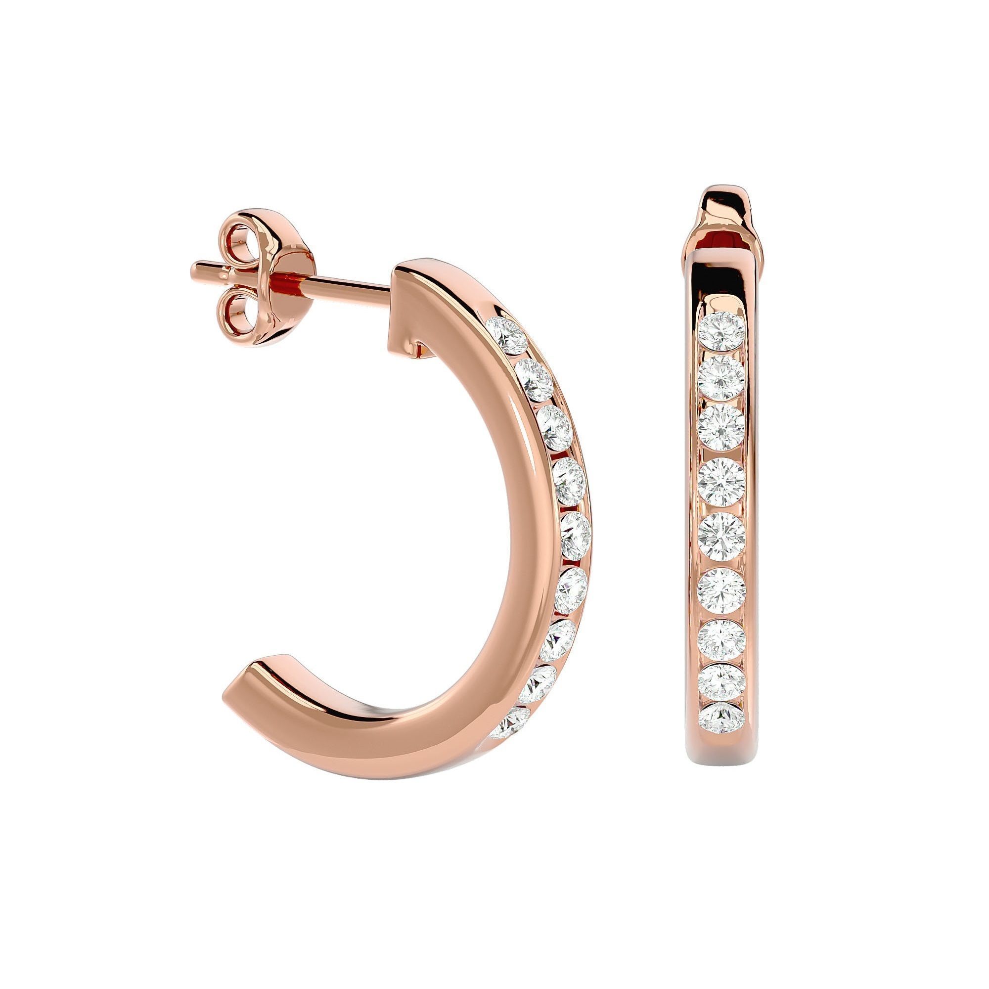 Women huggies earrings with 360 views 3dm stl render detail 3D print model_6