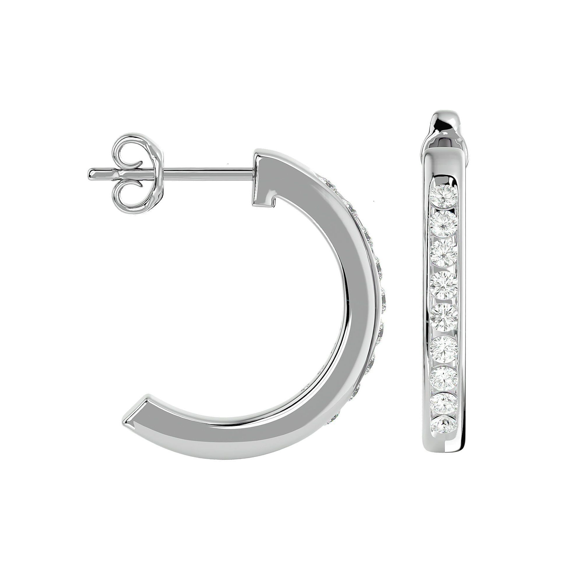 Women huggies earrings with 360 views 3dm stl render detail 3D print model_9