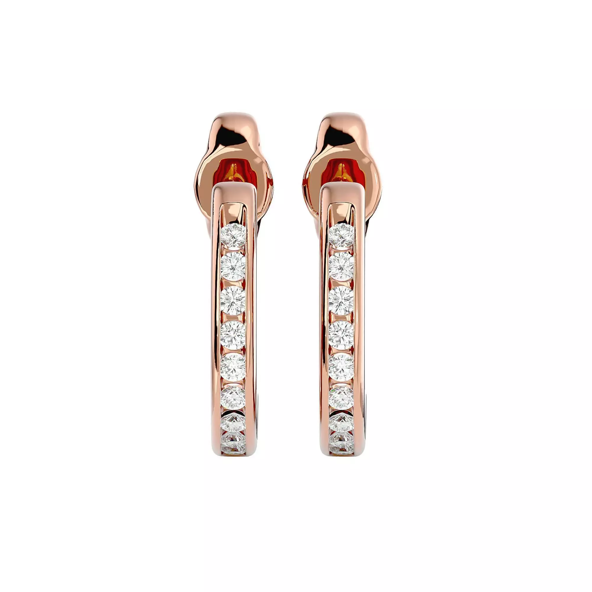 Women huggies earrings with 360 views 3dm stl render detail 3D print model